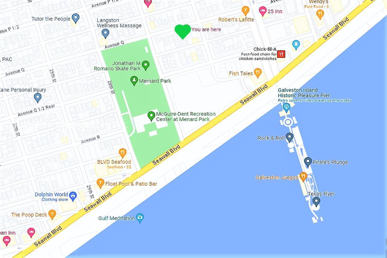 Casaazul-2605A-Couples Retreat By Beach & Pleasure Pier 1 Block Away- 2Bed 2Bath- 7 Minutes To Cruise Terminal Galveston Kültér fotó